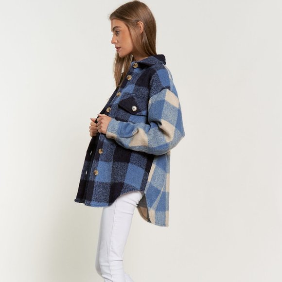 new LIMITED EDITION DAVI N DANI plaid shacket shirt jacket SM-3X western shabby - Picture 9 of 10